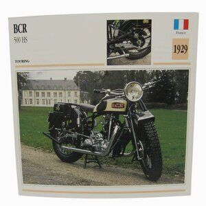 BCR 500 HS France 1929 Touring Motorcycle Spec Card Sheet